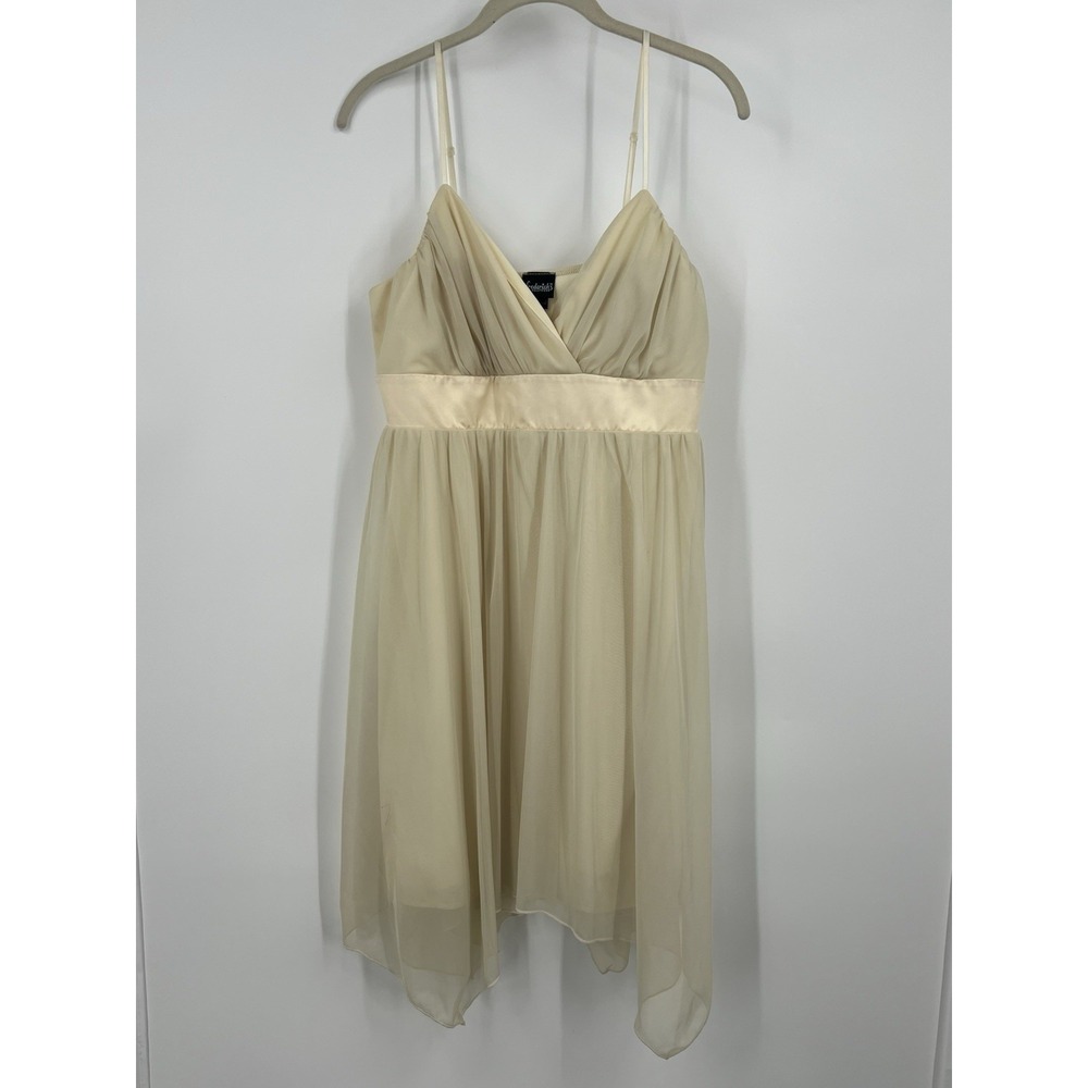Women's Size XL Babydoll Slip Dress Flowy Handkerchief Hemline Balletcore